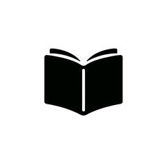 very simple flat and single minimalist Silent Book Silhouettes in black on a white background