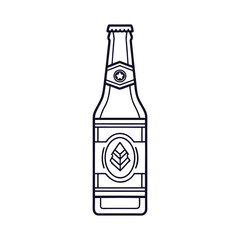 Stylized bottle with star and leaf emblem beverage drink