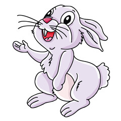 Cute cartoon hand drawn vector funny rabbit clipart.