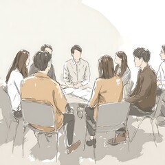 Office scene of career guidance conversation