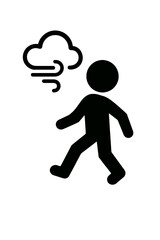 Fototapeta premium very simple flat and single minimalist Whispering Cloud Step Silhouettes in black on a white background
