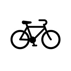 Fototapeta premium very simple flat and single minimalist Lonely Bicycle Spirit Silhouettes in black on a white background