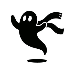 Obraz premium very simple flat and single minimalist Soaring Scarf Spirit Silhouettes in black on a white background