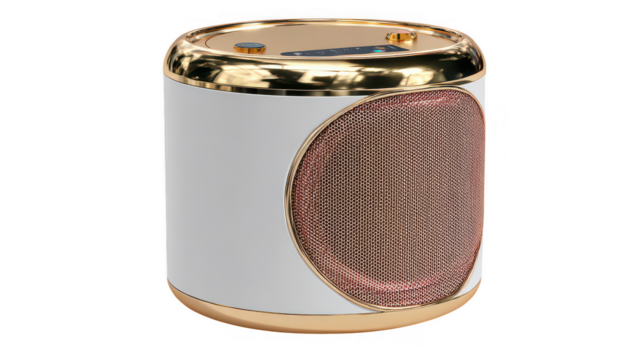 White gold speakerontransparentbackground