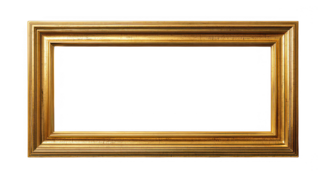 Gold frame isolated on transparent background