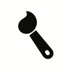 very simple flat and single minimalist Curious Brush Step Silhouettes in black on a white background