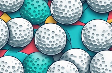 Golf ball. Golf balls with seamless pattern, wallpaper pictures and wrapping paper design,many balls