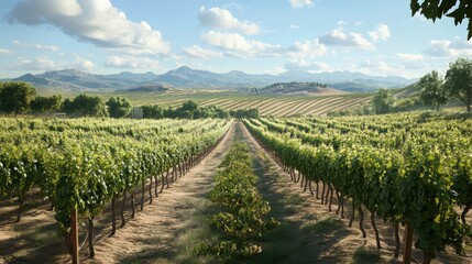 Naklejka premium grapes vineyards wine making