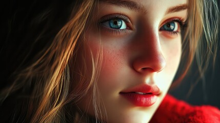 Fototapeta premium fashion girl in red