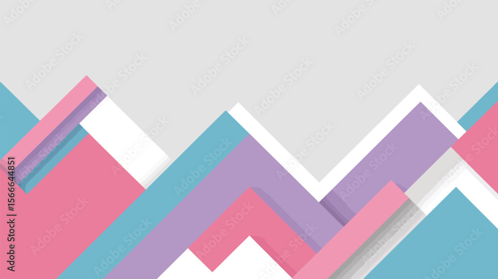 Poster abstract background with overlapping shapes in pastel colors on a light gray backdrop