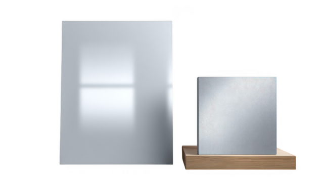 Metal sheets isolated on transparent background