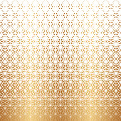 Fades pattern. Gold abstract degraded shape isolated on white background. Fading golden geometric halftone border. Gradient fadew contemporary texture. Modern faded design prints. Vector illustration