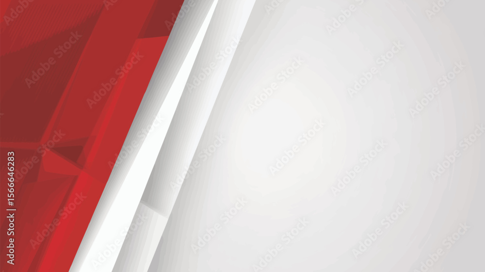 Poster abstract background featuring red and white geometric shapes with a diagonal composition