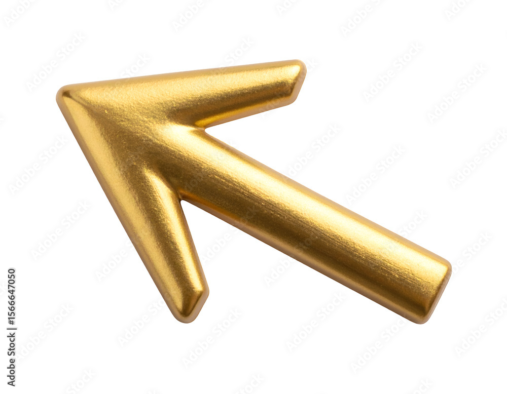 Poster a gleaming golden arrow points diagonally upwards, symbolizing progress and elevated direction.