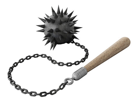 Chaines mace isolated on transparent background. 3D illustration