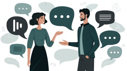 Two people engaging in conversation