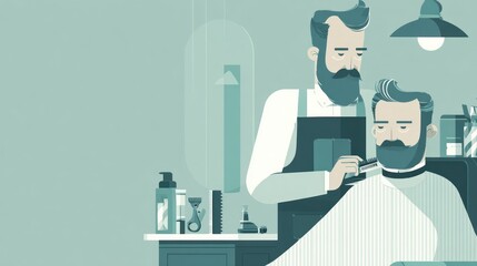 Barbershop scene with two men