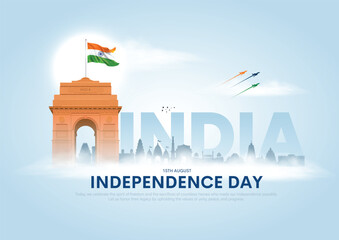 15th of August, Happy independence day of India. Creative vector illustration design.