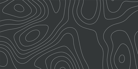Dark Monochrome Topographic Contour Line Background