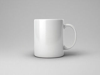 Obraz premium White ceramic mug mockup isolated on gray background