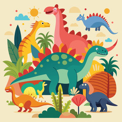 Fototapeta premium Colorful flat design illustration of various objects