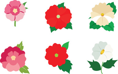 Naklejka premium hollyhock flower vector illustration