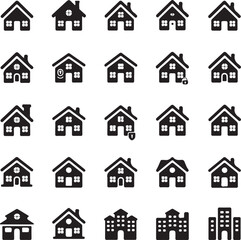 Fototapeta premium Classic House Silhouette Vector DesignCozy Home Outline SVG for Cricut or LaserModern Real Estate House ClipartCottage House Cut File for Crafts and DecorMinimal House Icon for Home Projects