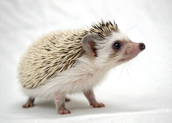 Obraz premium Photo of cute hedgehog isolated on white background