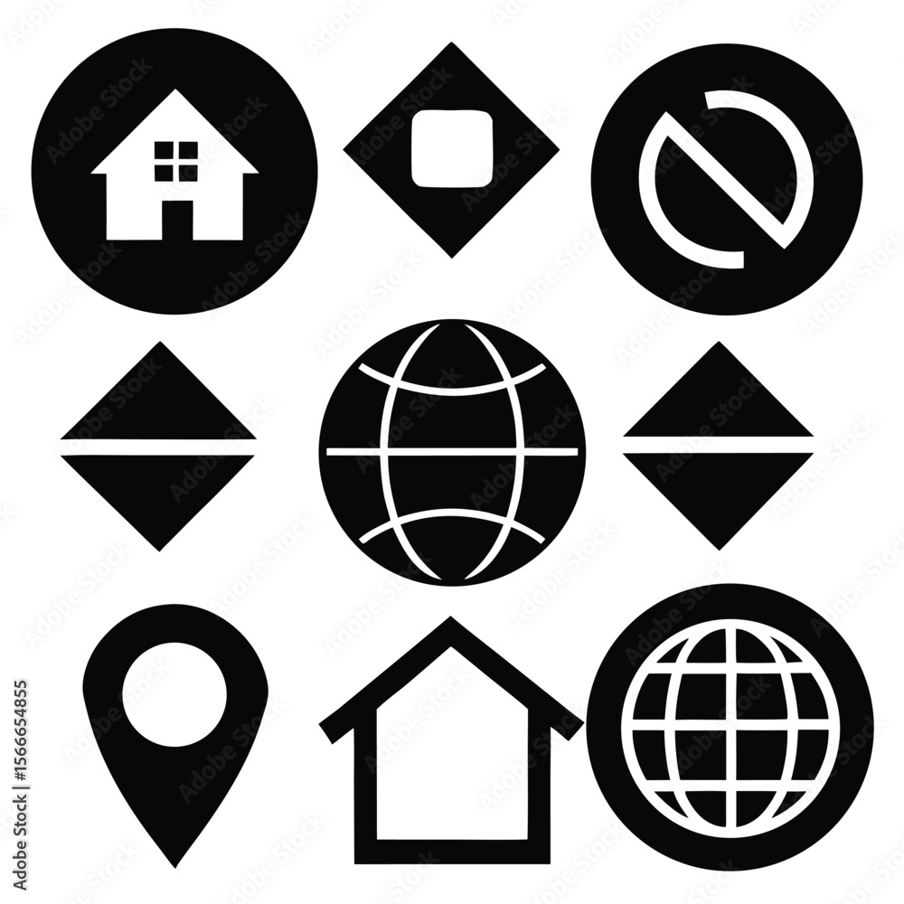 Poster web icons vector set: a comprehensive collection of internet symbols for website design, featuring h
