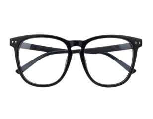 Classic black frame eyeglasses offer clear vision and a sophisticated, timeless accessory.