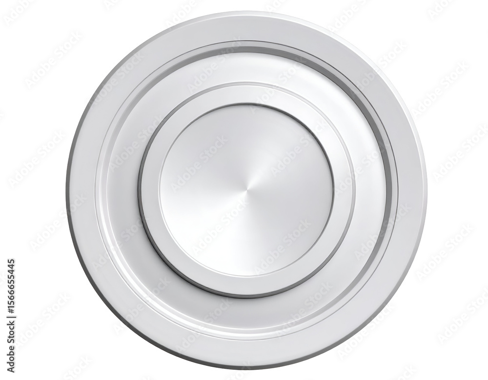 Poster a gleaming metallic disc with intricate concentric patterns creates a visually appealing abstract el