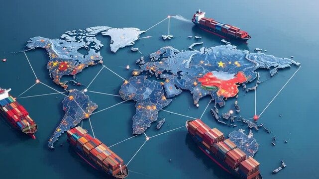 Global trade connections map