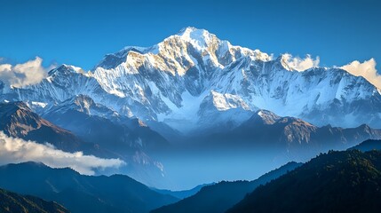 Vast Snow Capped Mountain Range Background