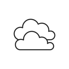 Simple outline drawing of two fluffy clouds against a white background