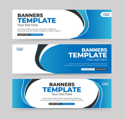 Abstract blue banner template design collection
