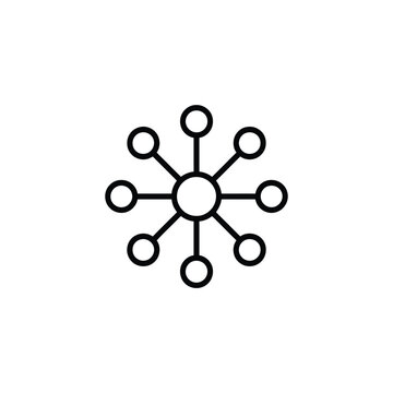 Abstract network diagram with central node and radiating connections