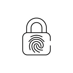 Fingerprint Lock icon design with white background stock illustration