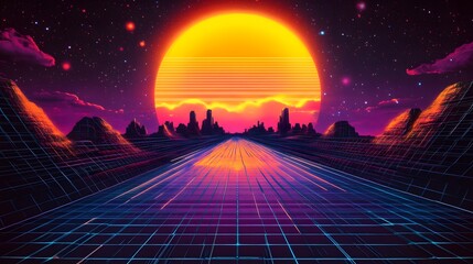 Retro Abstract Holographic Background