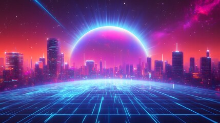 Retro Abstract Holographic Background