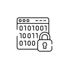 Binary Code Security icon design with white background stock illustration