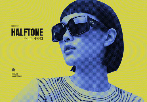 Duotone Halftone Photo Effect