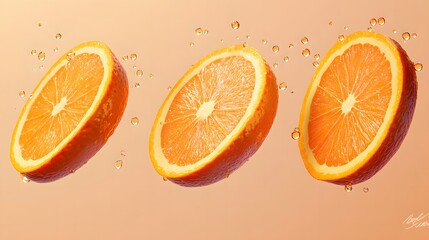 slice of orange in water