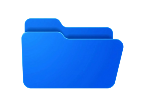 Blue folder icon isolated on transparent background