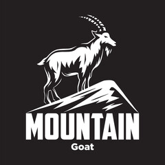 Vintage illustration of mountain goat logo