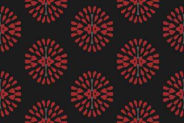 Ethnic abstract flower art. Seamless pattern in tribal, folk embroidery, and Mexican style. Aztec geometric art ornament print.Design for carpet, wallpaper, clothing, wrapping, fabric, cover, textile
