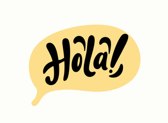 Handwritten Hola! Speech Bubble - Spanish Greeting