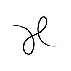 Calligraphic swirl flourish vector ornament 
