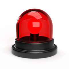 Red Siren with Transparent Dome and Black Base