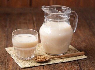 Susu Kedelai. Soy milk is a drink produced from ground soybeans and mixed with water.
