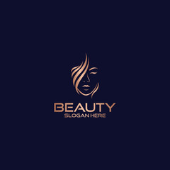 Obraz premium Beauty Logo Vector logo design for beauty salon, hair salon, cosmetic beauty woman logo design for salon, makeover, hair stylist, haidresser, hairc cut.